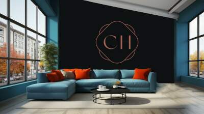 Initial letter CH logo design template Wall mural