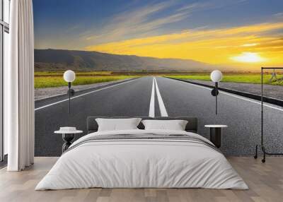 asphalt highway with road markings background Wall mural