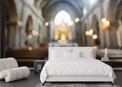 church interior blur abstract background Wall mural