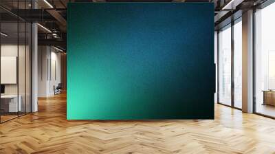 dark green blue texture color gradient rough abstract background shine bright light and glow template empty space grainy noise grungy Wall mural