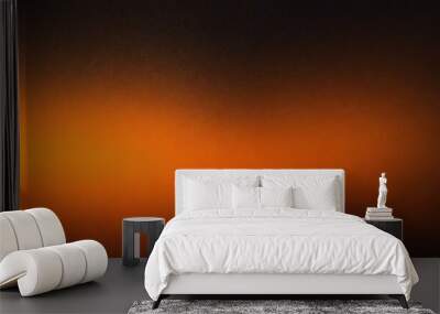 orange glowing color gradient on black grainy background noise texture effect large banner copy space Wall mural