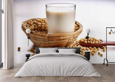 soybean seeds and soy milk Wall mural