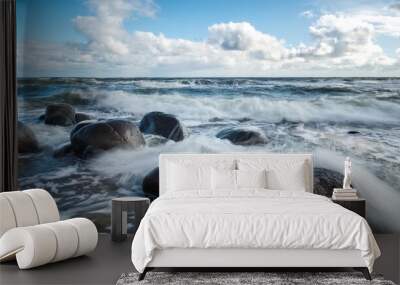 waves rocks stones and baltic sea Wall mural