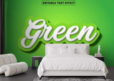 Clean green editable text effect design Wall mural