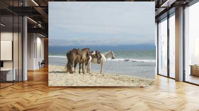 Horses on the beach Wall mural