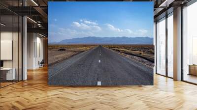 iran desert road mountains Wall mural