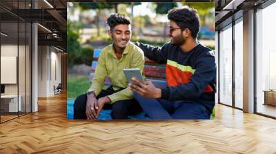 young indian people using technology Wall mural