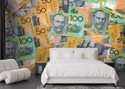 australian currency isolated on white Wall mural