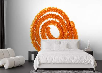 Traditional indian snack - chakali, isolated on white. Wall mural