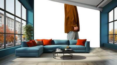 Adult redhead man walking cut out isolated Wall mural