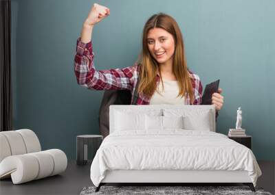 Young student russian woman who does not surrender Wall mural