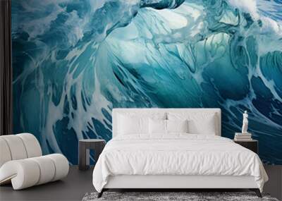 A mesmerizing aerial view of a cobalt blue ocean,  Wall mural