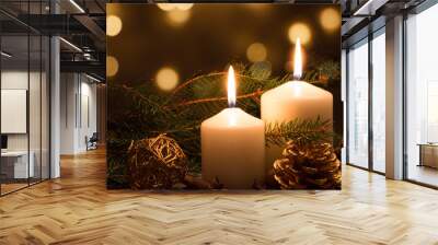 Christmas candles and lights Wall mural