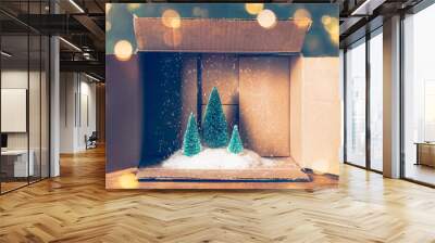 magic christmas card Wall mural