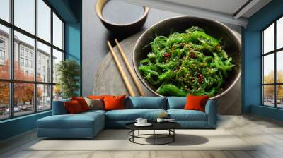 Wakame salad with sesame and chili pepper Wall mural