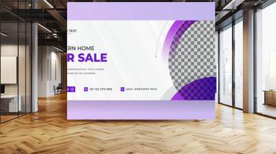 Real Estate Facebook cover and banner template design, Modern abstract flat corporate real estate construction Facebook cover, banner, 
social media post, timeline cover and web banner template design Wall mural