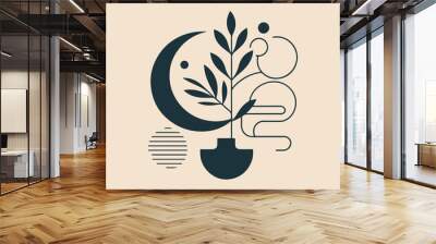 minimalist vector shape design Wall mural