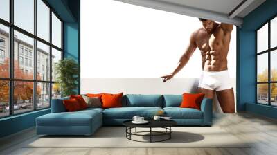 Sexy portrait male model in underwear Wall mural