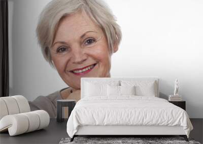 confident neat senior woman various situations at home Wall mural