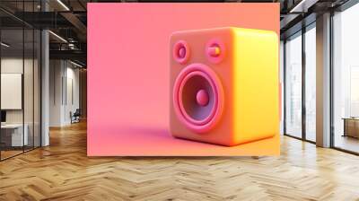 Audio speaker isolated on Two tone Background Wall mural