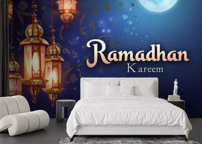 Ramadhan background concept with beautiful islamic lantern Wall mural