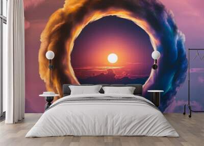 sunset in the clouds Wall mural