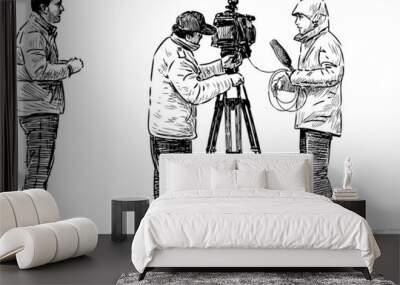 camera crew Wall mural