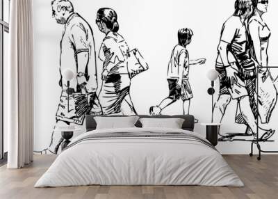 walking people Wall mural