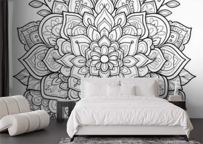 mandala design isolated with white Wall mural