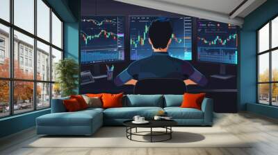 Algorithmic Trading Integrating Social Media Signals for Strategic Investment Decisions Wall mural