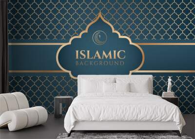 Islamic background for ramadan. Luxury golden abstract dark background. Template for banner, greeting card, poster, advertising Wall mural