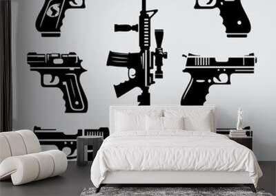 Gun illustration vector set template Wall mural