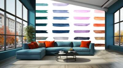 colorful watercolor brush stroke collection Wall mural