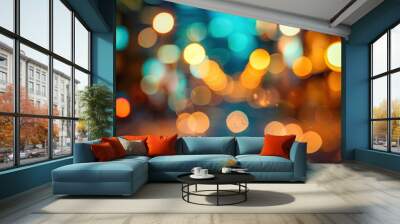 Soft Bokeh Effect with Large Empty Center Space Wall mural