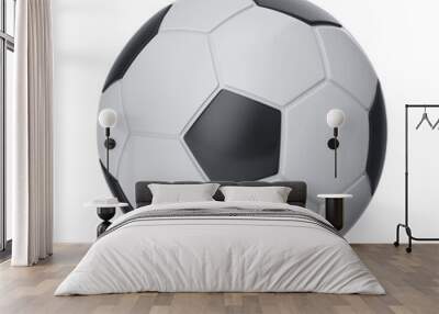 Black and White 3D Soccer Ball with Transparent Background Wall mural