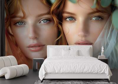 gorgeous charming attractive women with natural beauty Wall mural