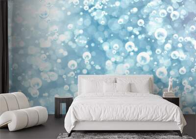  Macro Oxygen bubbles in water on blured background, concept such as ecology Wall mural