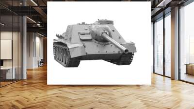 Black and white old military tank isolated Wall mural