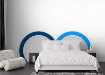 Monochrome Blue bubbles chart 2 steps Wall mural