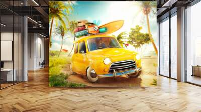 summer travel illustration Wall mural