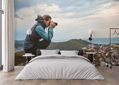 Woman photographer Wall mural