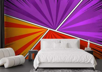 Blank colorful comic abstract background template Wall mural