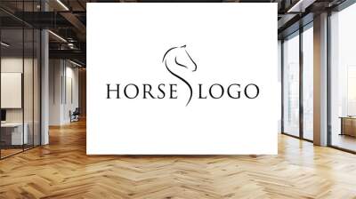 Horse Elegant Logo Symbol Vector, Simplicity Line Art Concept Wall mural