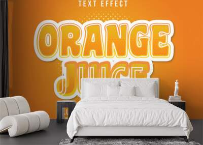 Orange text effect template with 3d style editable font effect Wall mural