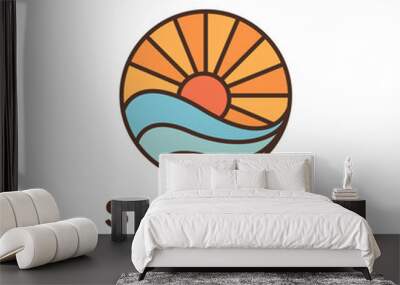 Sunrise beach logo design inspiration Wall mural