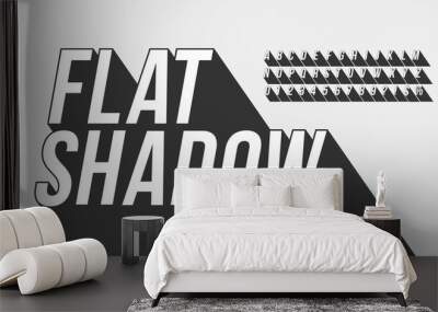 Vector of long shadow font and alphabet Wall mural