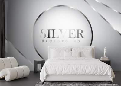 Luxury silver white background Wall mural