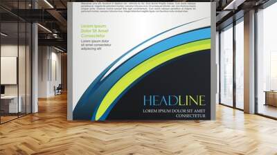 Flyer - brochure Business template, A4 Size blue - black color Wall mural