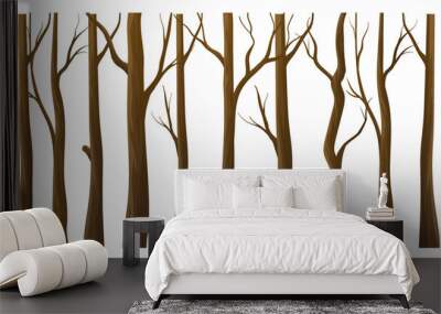 Trees without leaves elements vector illustration Wall mural