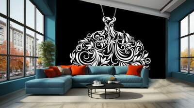 White dress with floral ornament Wall mural